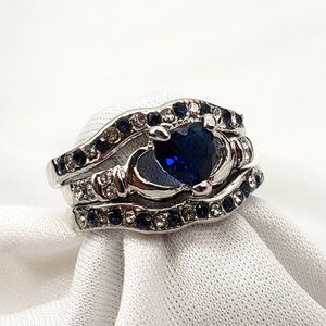 Lovely Blue Stones in a 3 Pc Ring Set